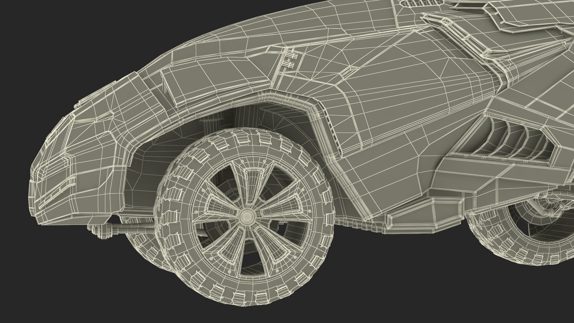 3D Futuristic Military Vehicle Rigged for Cinema 4D model
