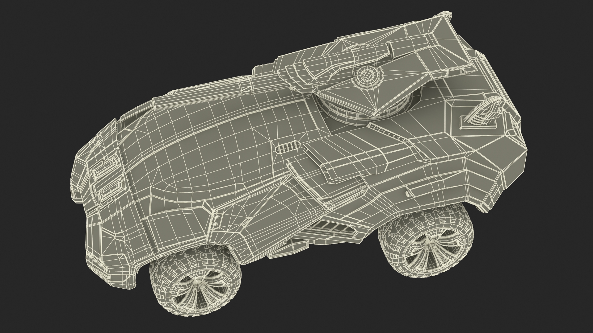 3D Futuristic Military Vehicle Rigged for Cinema 4D model