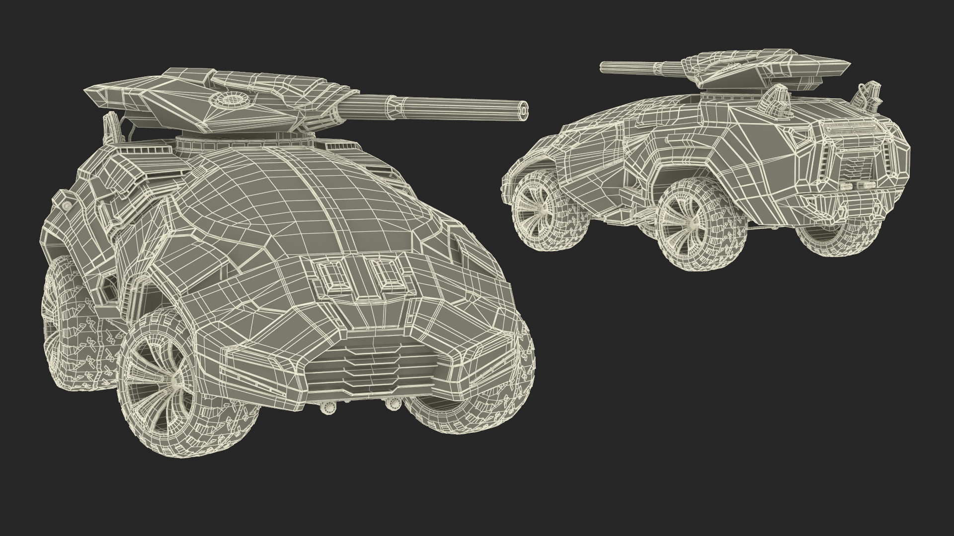 3D Futuristic Military Vehicle Rigged for Cinema 4D model