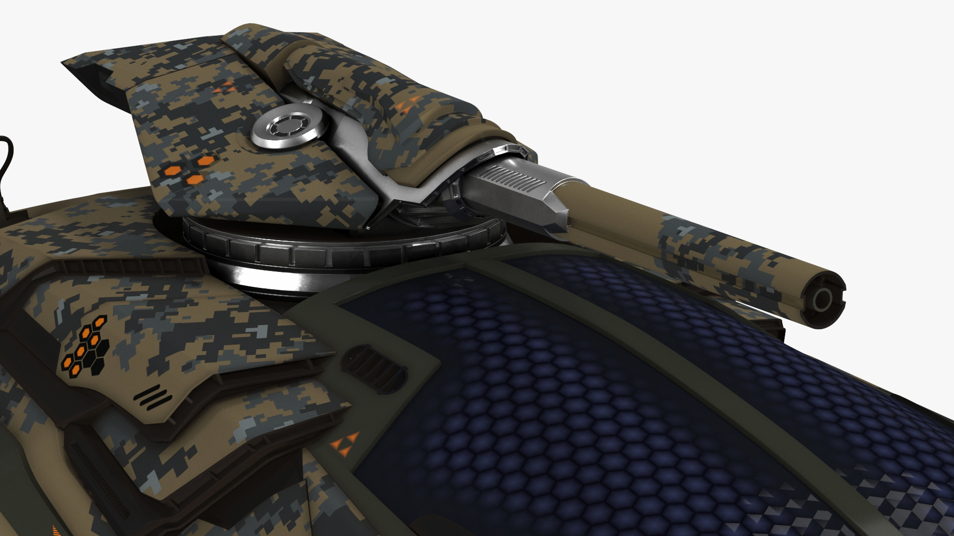 3D Futuristic Military Vehicle Rigged for Cinema 4D model