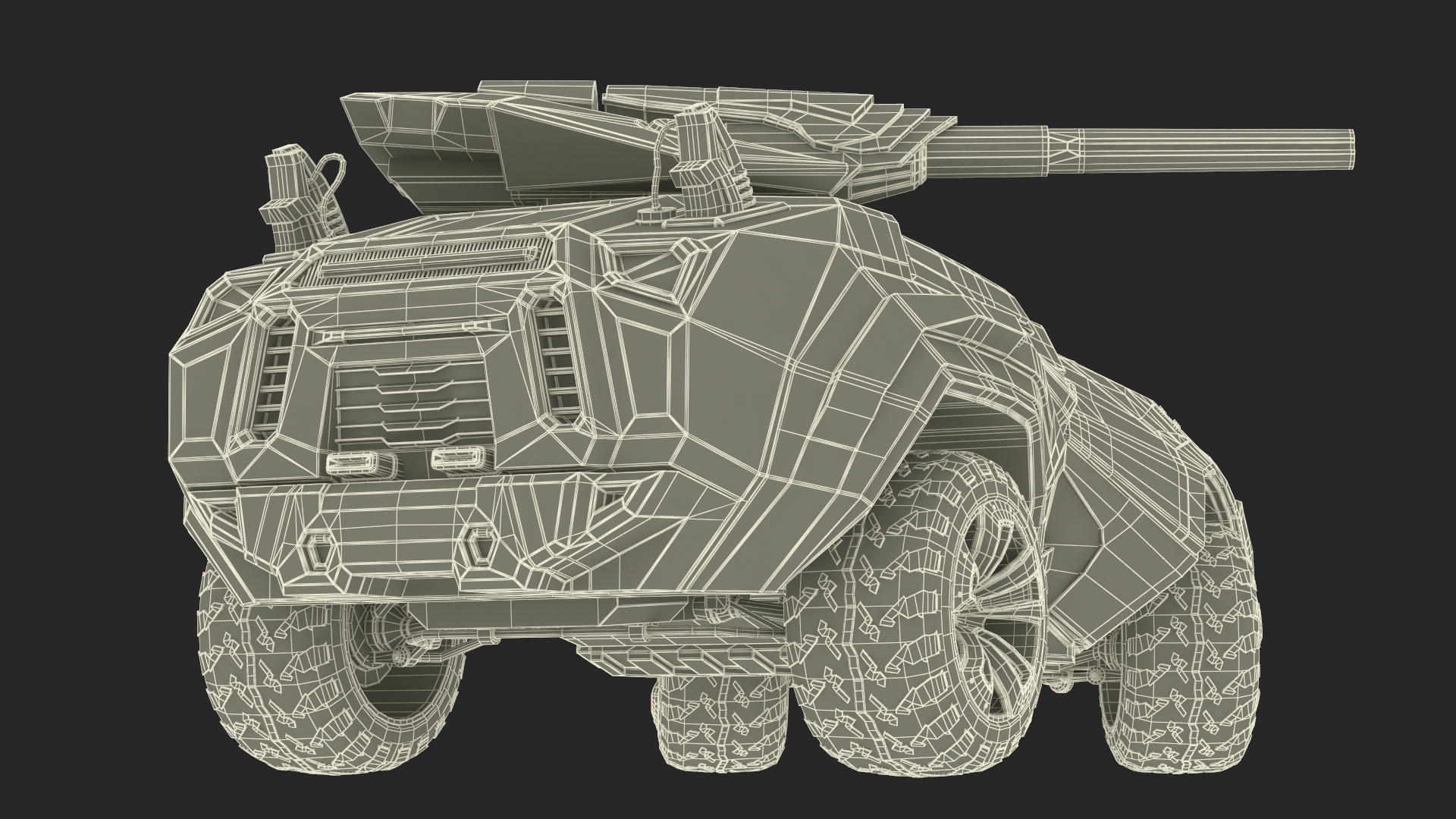 3D Futuristic Military Vehicle Rigged for Cinema 4D model