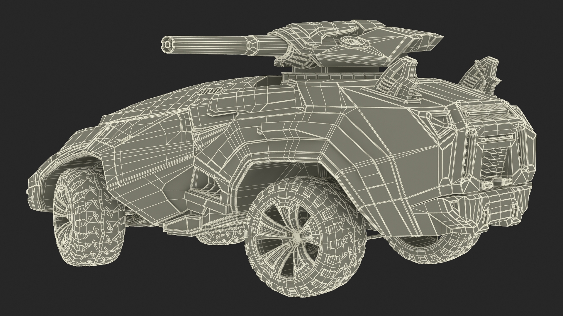 3D Futuristic Military Vehicle Rigged for Cinema 4D model