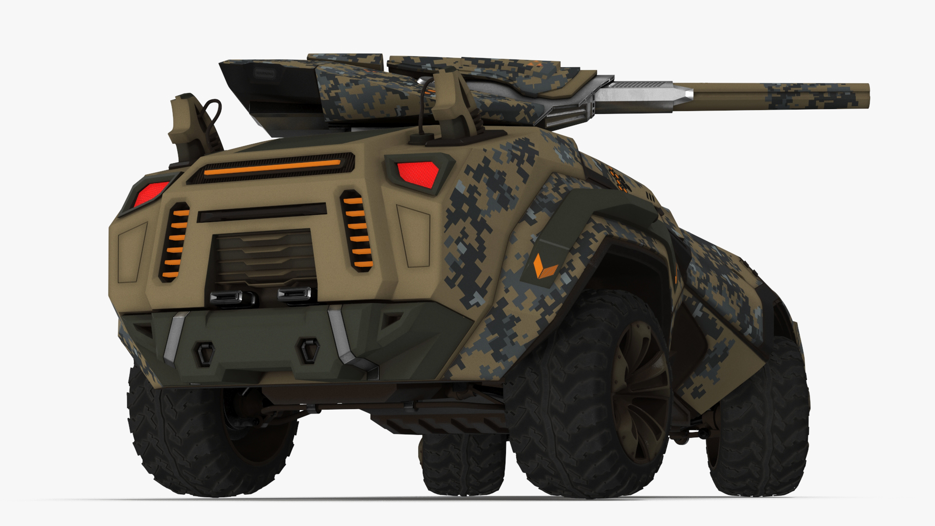 3D Futuristic Military Vehicle Rigged for Cinema 4D model