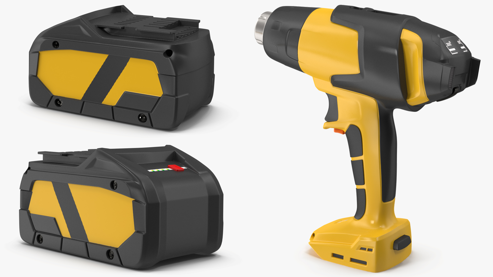 Yellow Heat Gun Cordless 3D model
