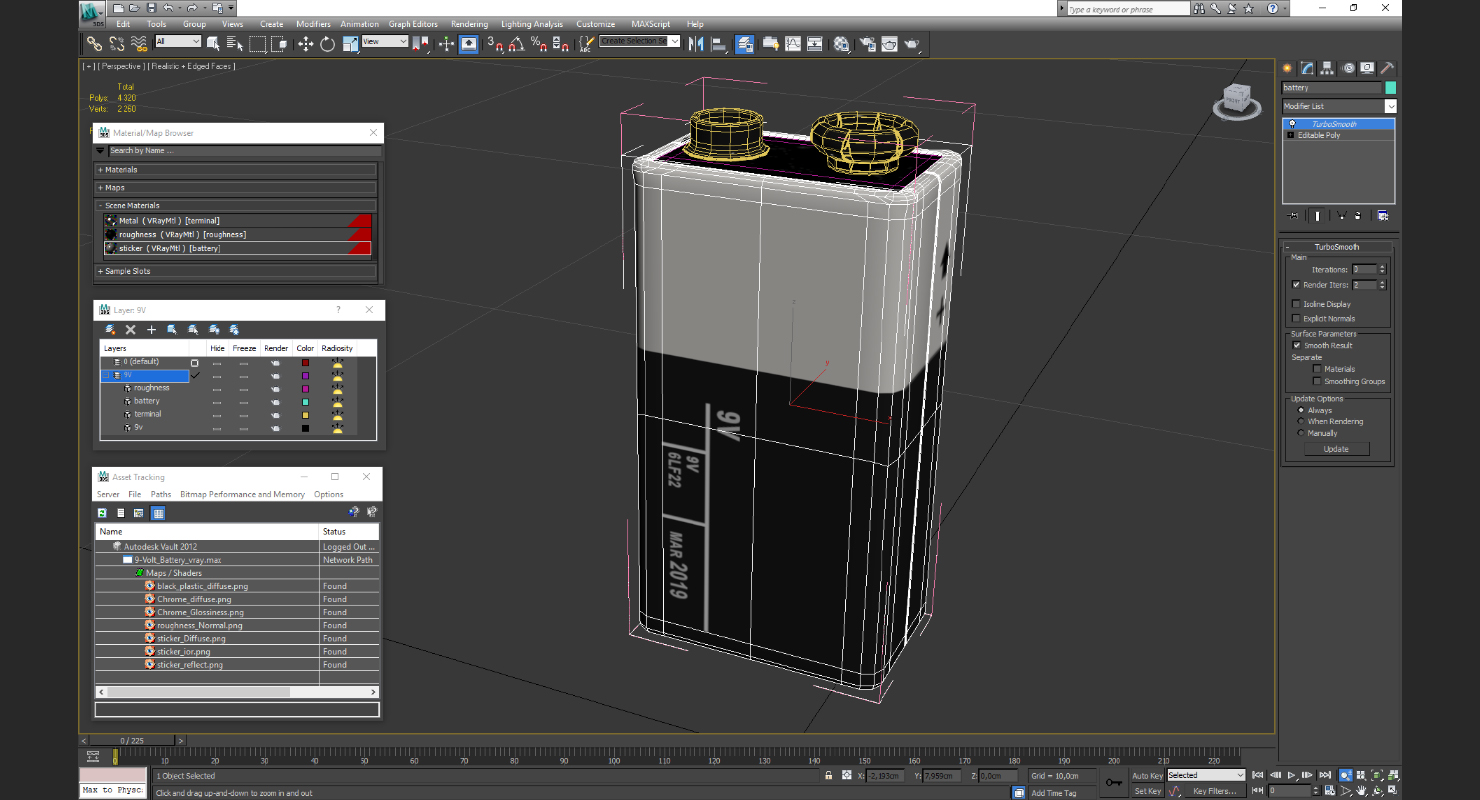 9-Volt Battery 3D model