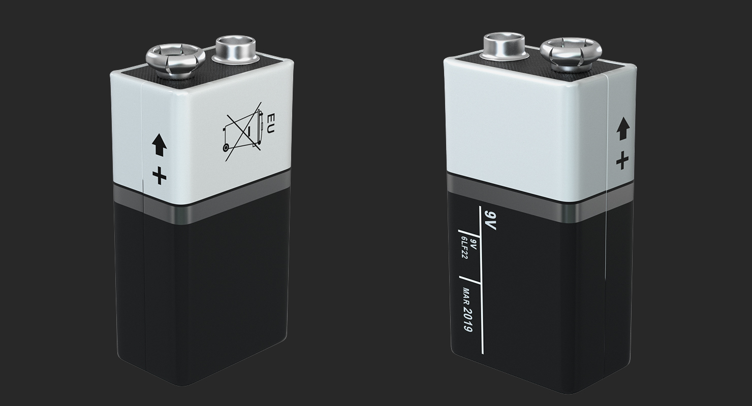9-Volt Battery 3D model
