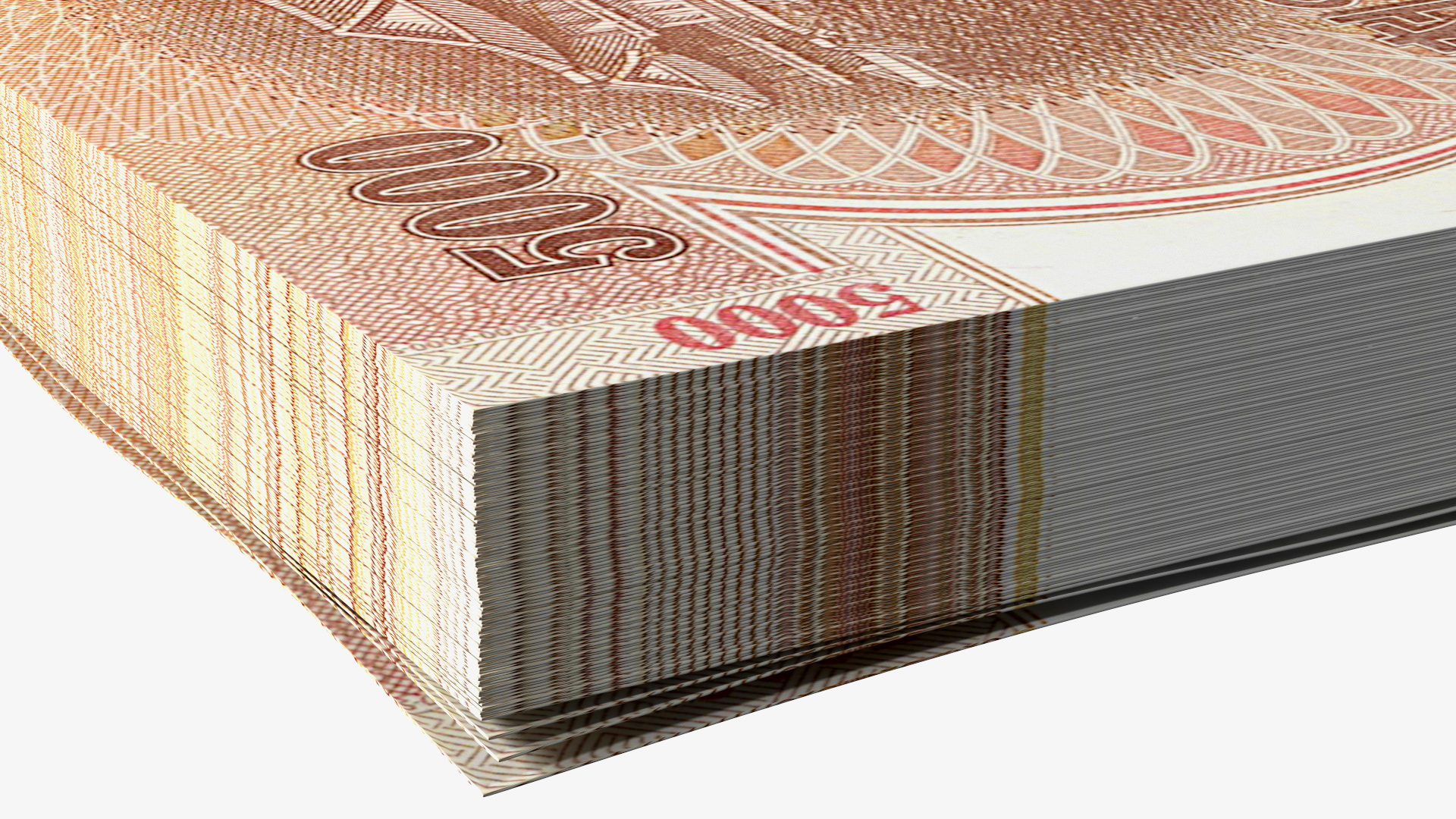 3D model North Korea 5000 Won Banknotes 2013 Pack