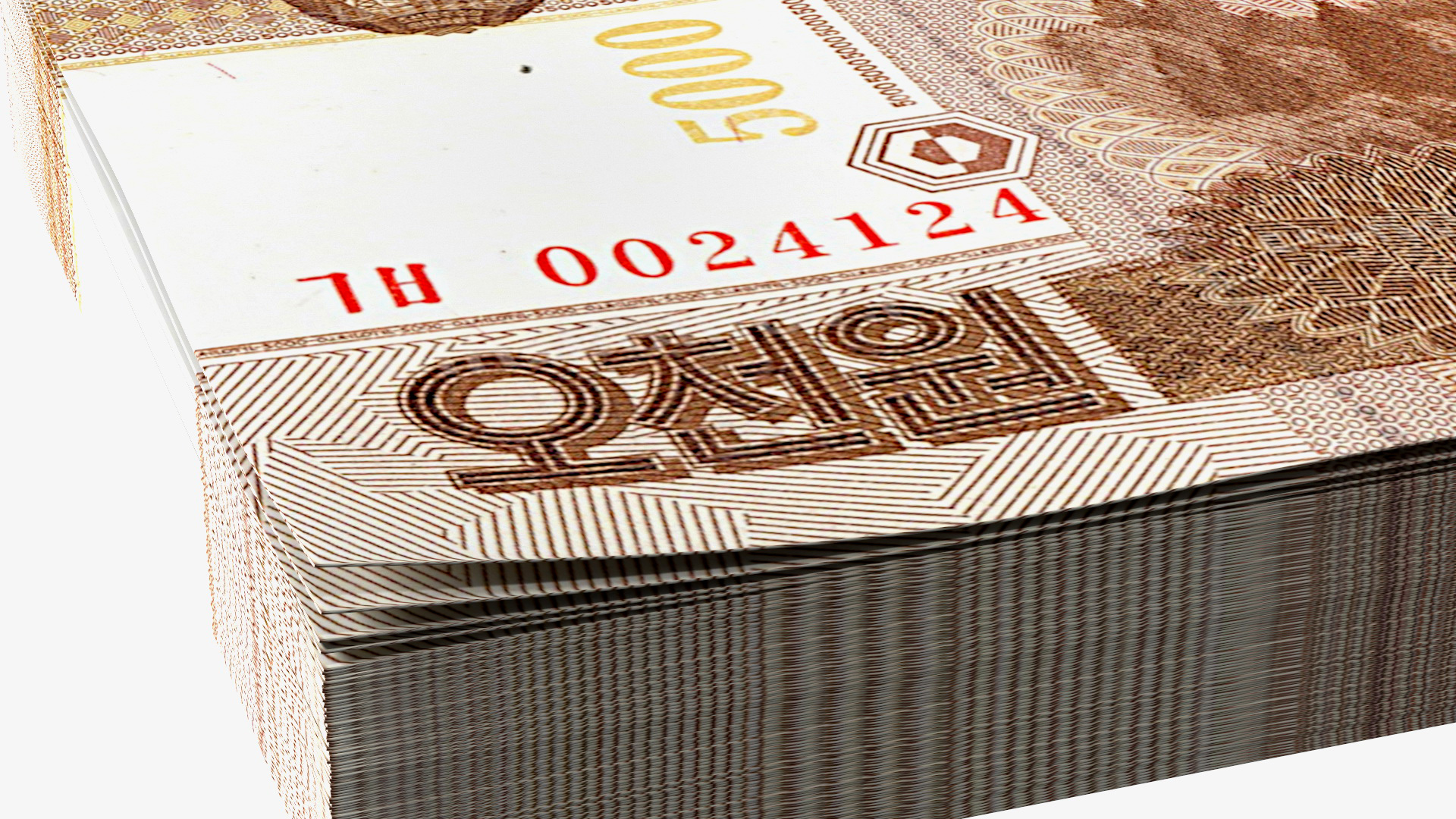 3D model North Korea 5000 Won Banknotes 2013 Pack