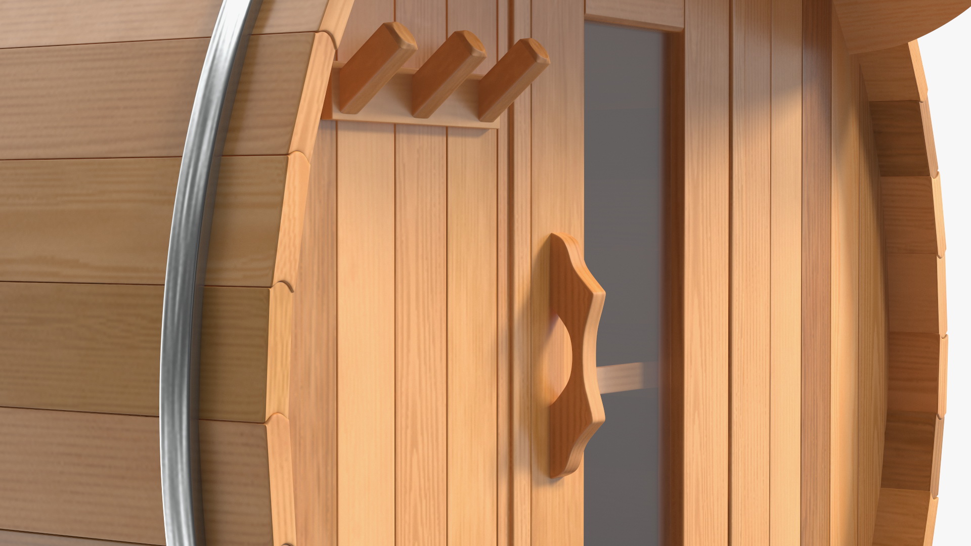 Wooden Barrel Outdoor Sauna 3D