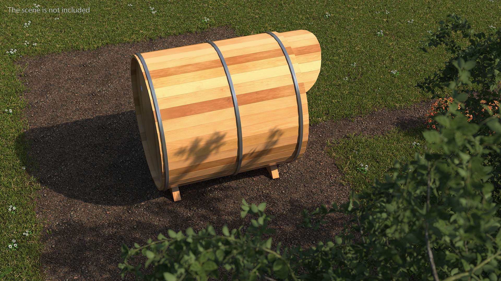 Wooden Barrel Outdoor Sauna 3D