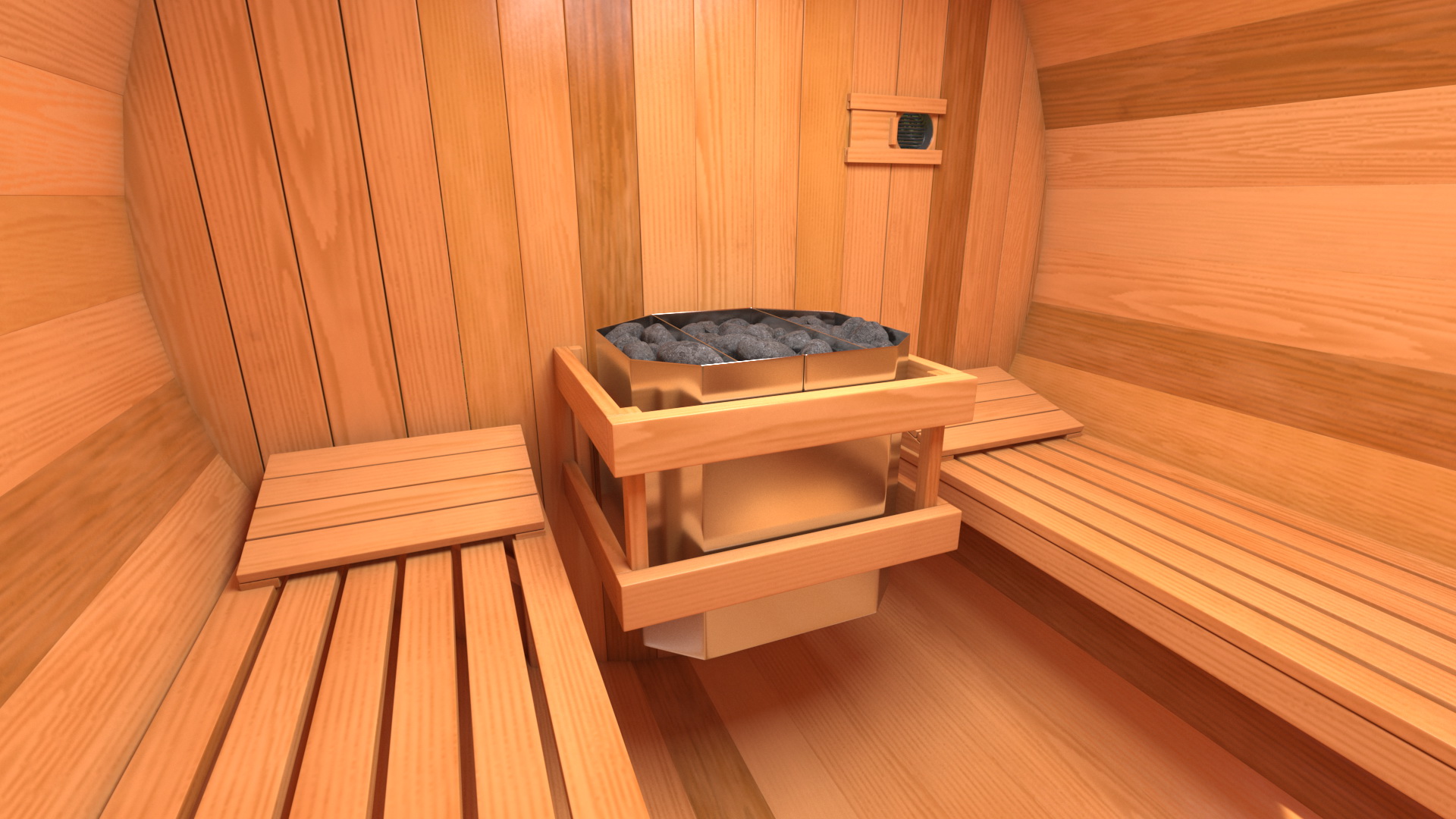 Wooden Barrel Outdoor Sauna 3D