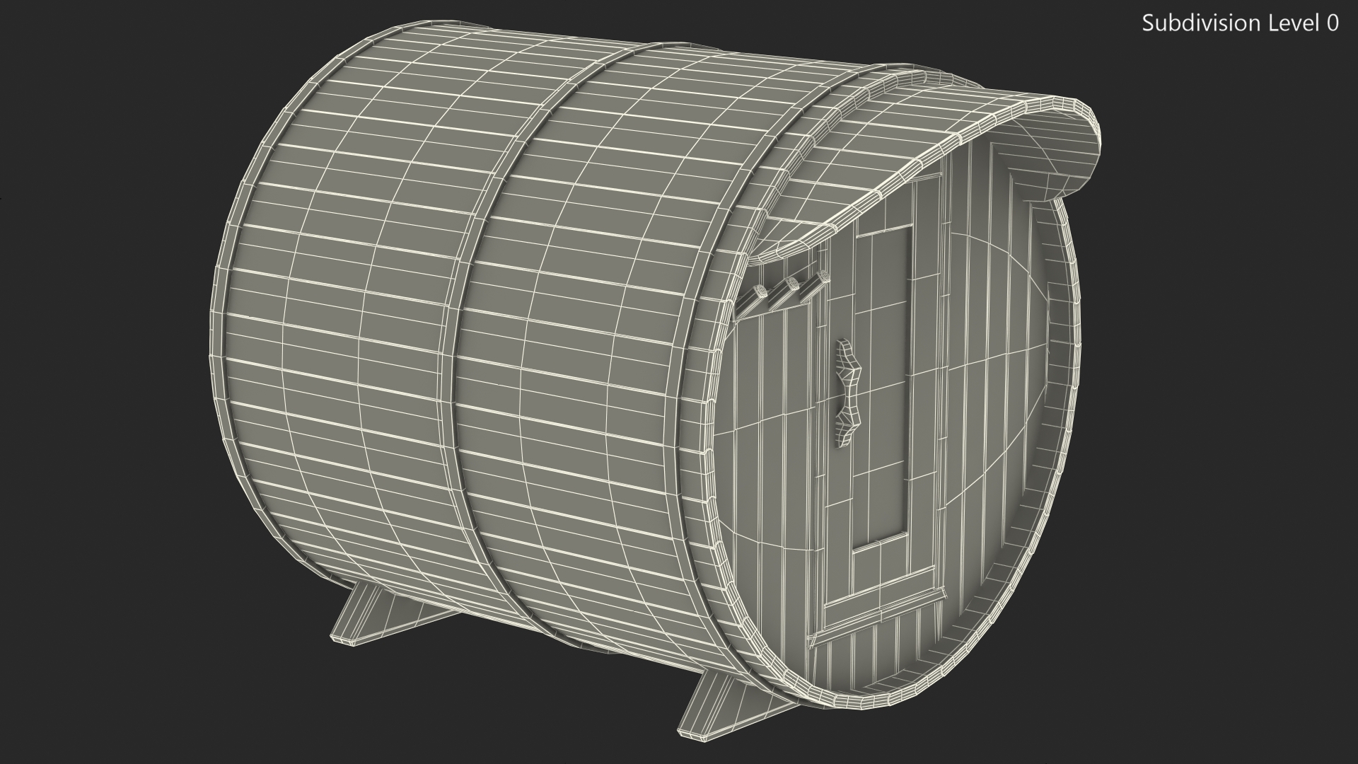 Wooden Barrel Outdoor Sauna 3D