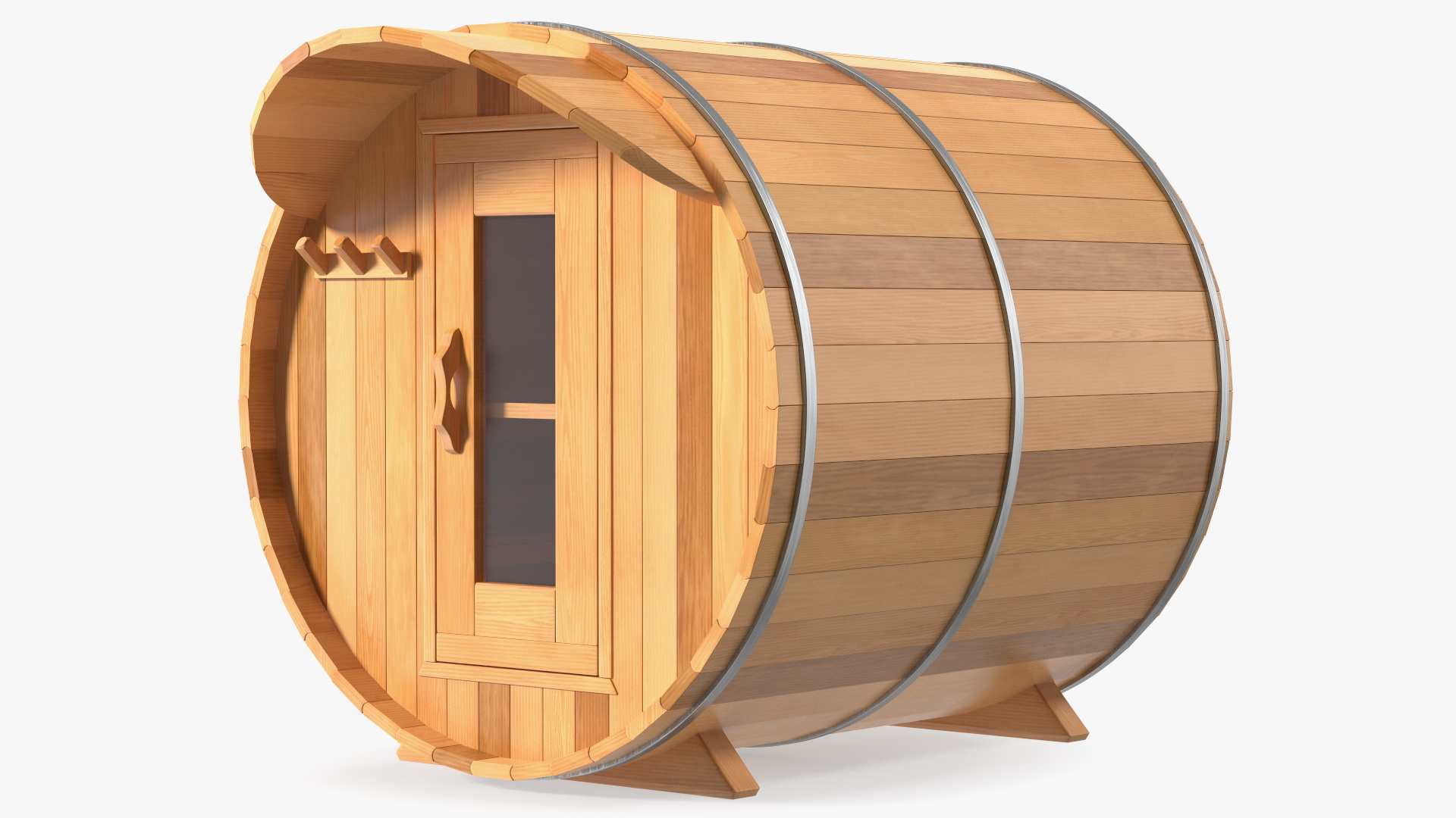 Wooden Barrel Outdoor Sauna 3D