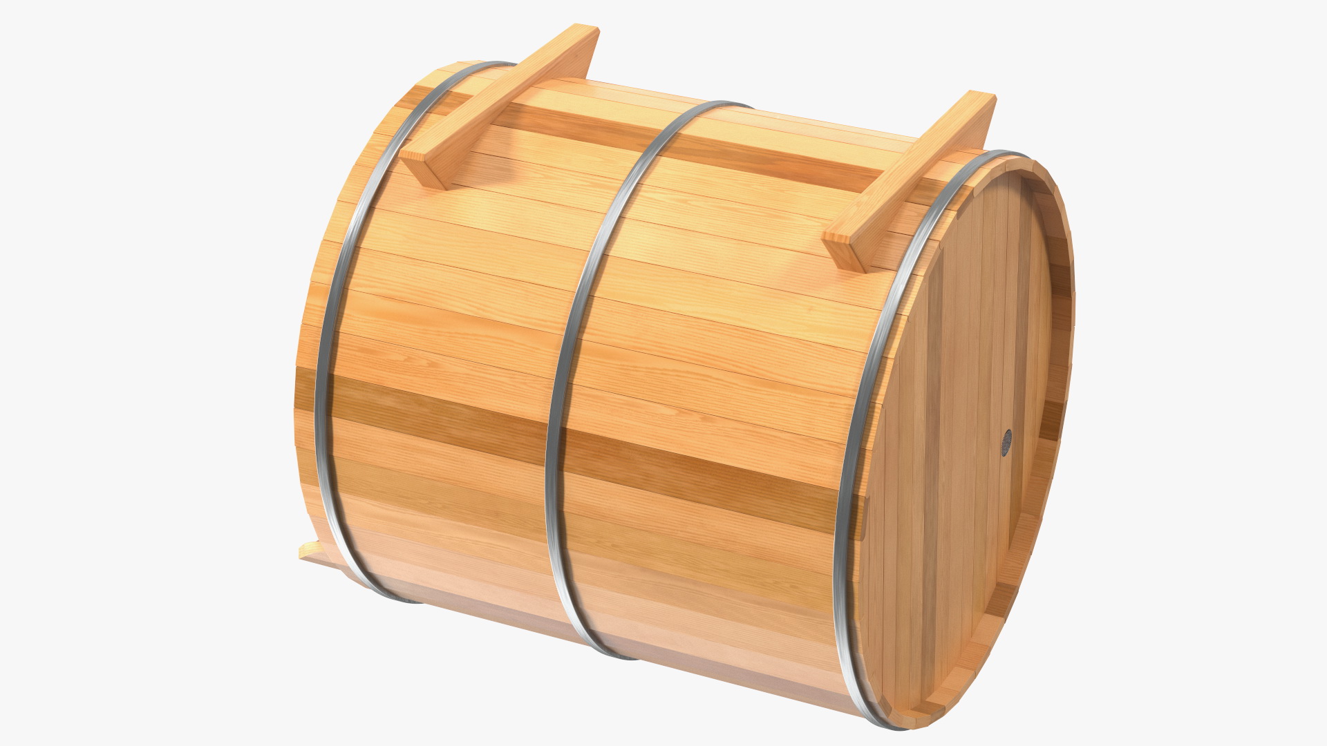 Wooden Barrel Outdoor Sauna 3D
