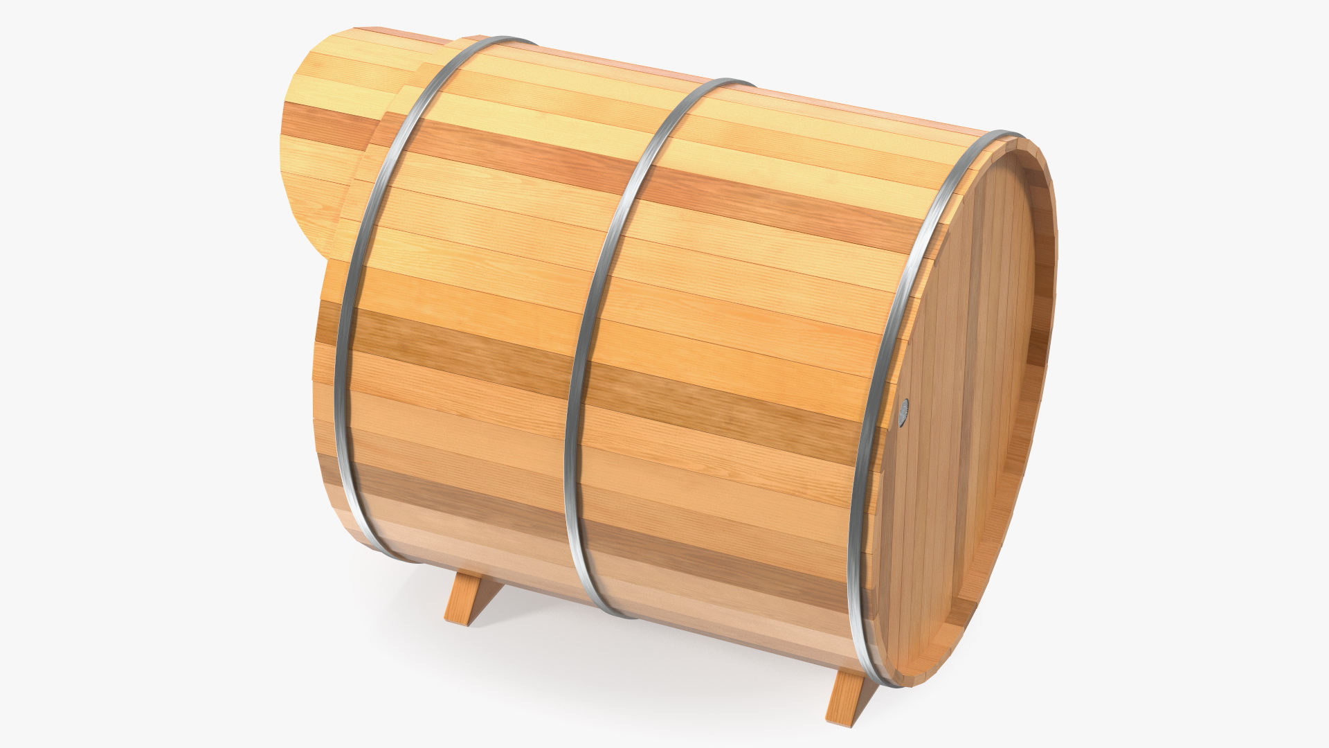 Wooden Barrel Outdoor Sauna 3D