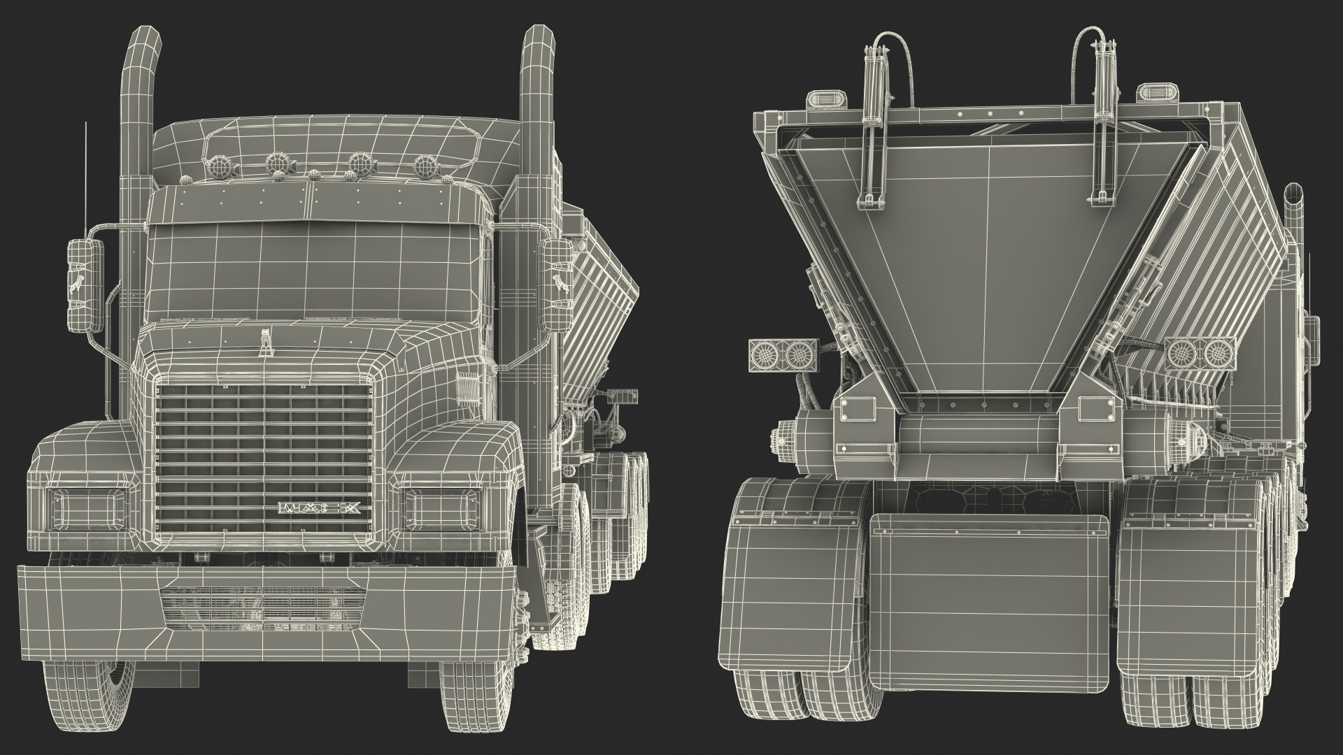 3D Truck Mack CHU613 With Trailer ABS LRC model