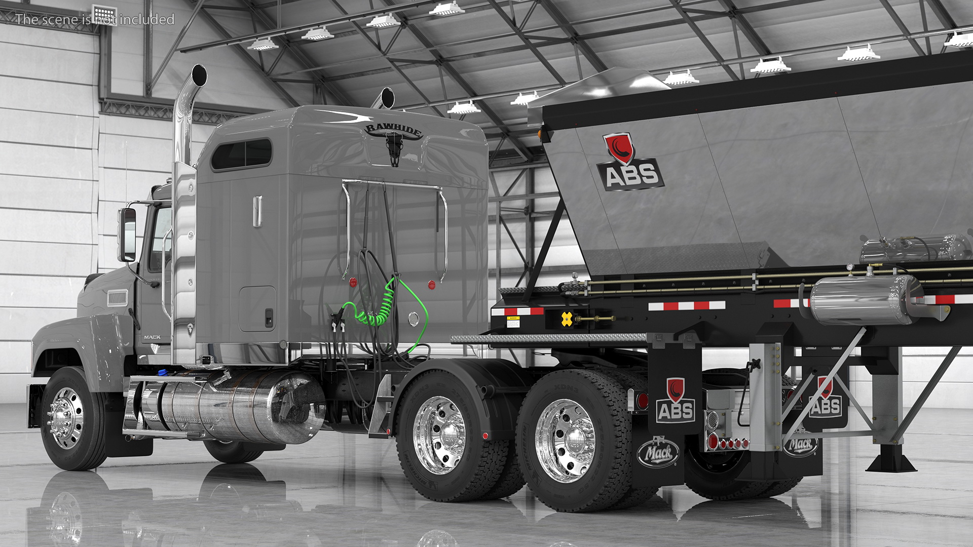 3D Truck Mack CHU613 With Trailer ABS LRC model