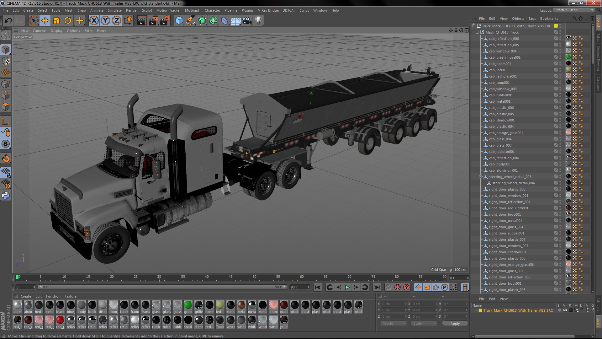 3D Truck Mack CHU613 With Trailer ABS LRC model