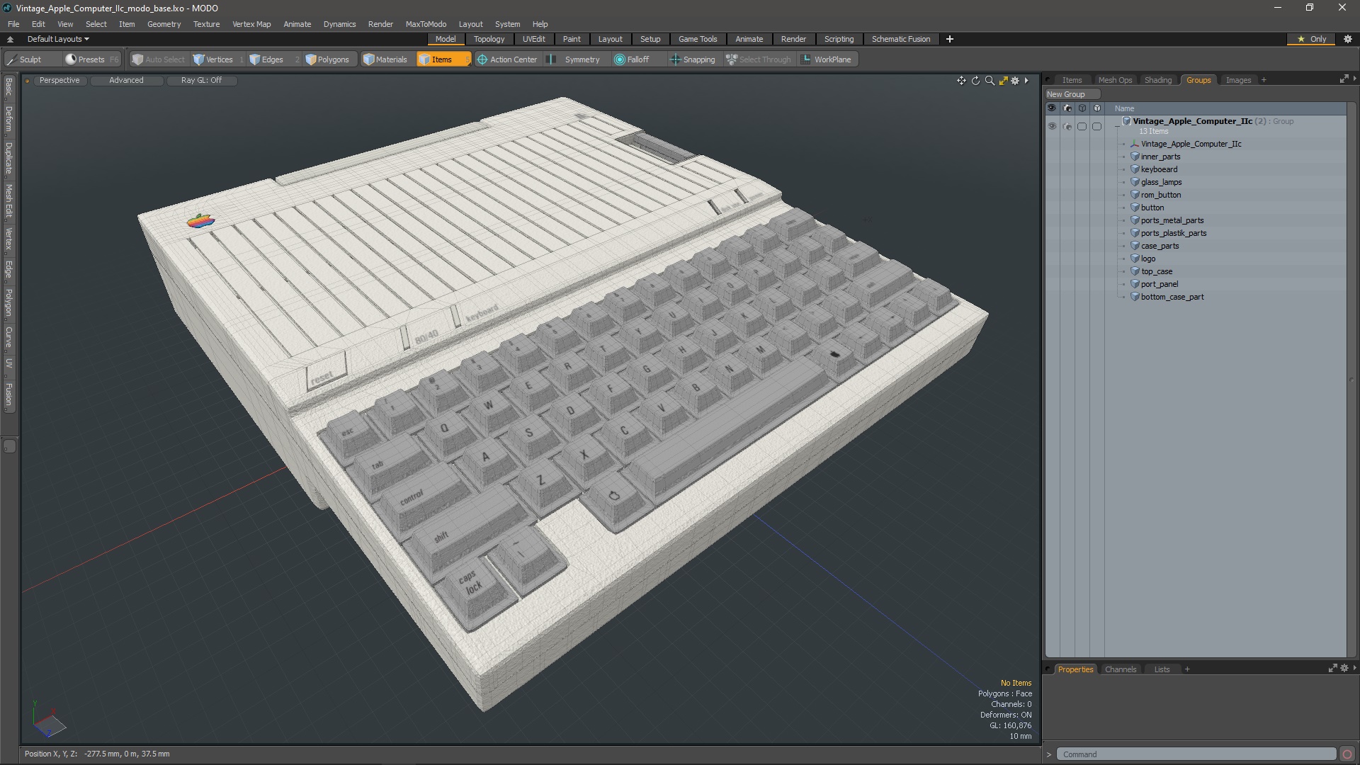 3D Vintage Apple Computer IIc