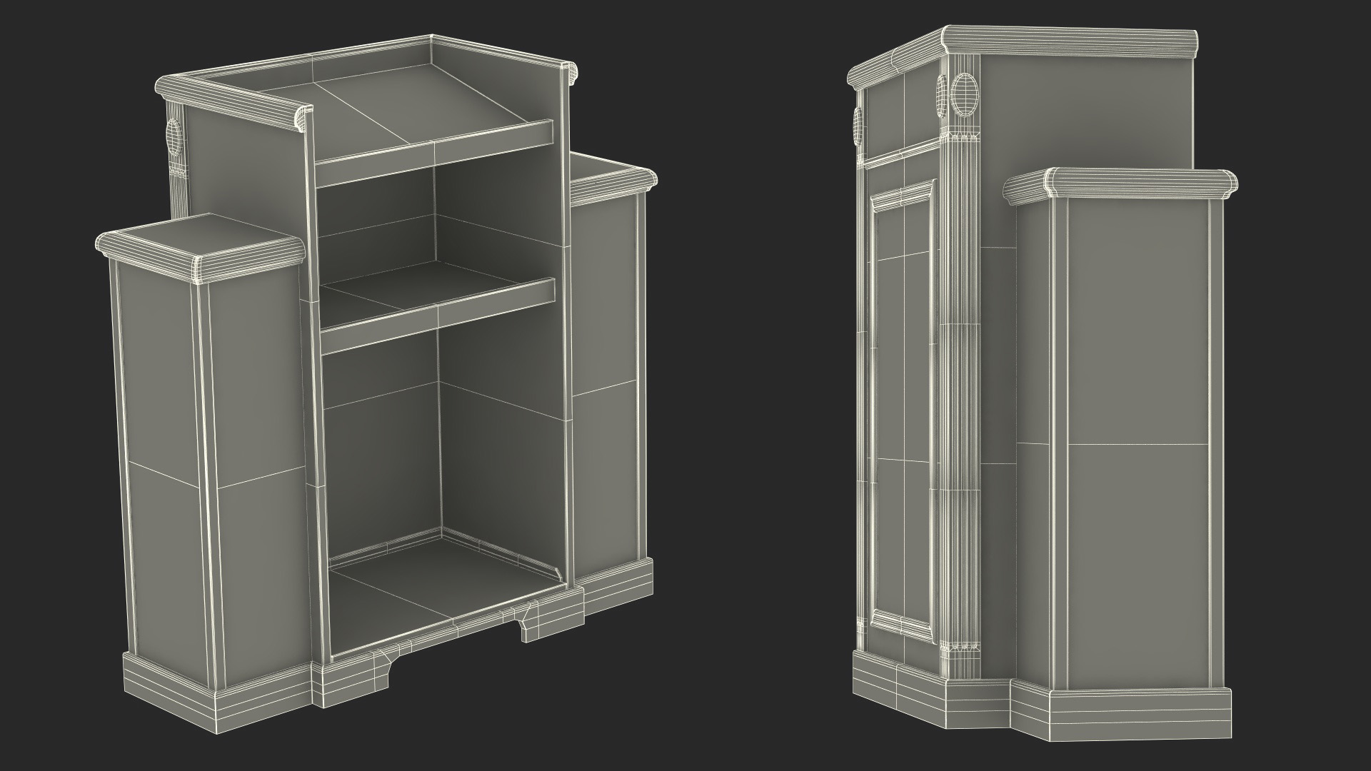 Church Furniture Pulpit White 3D model
