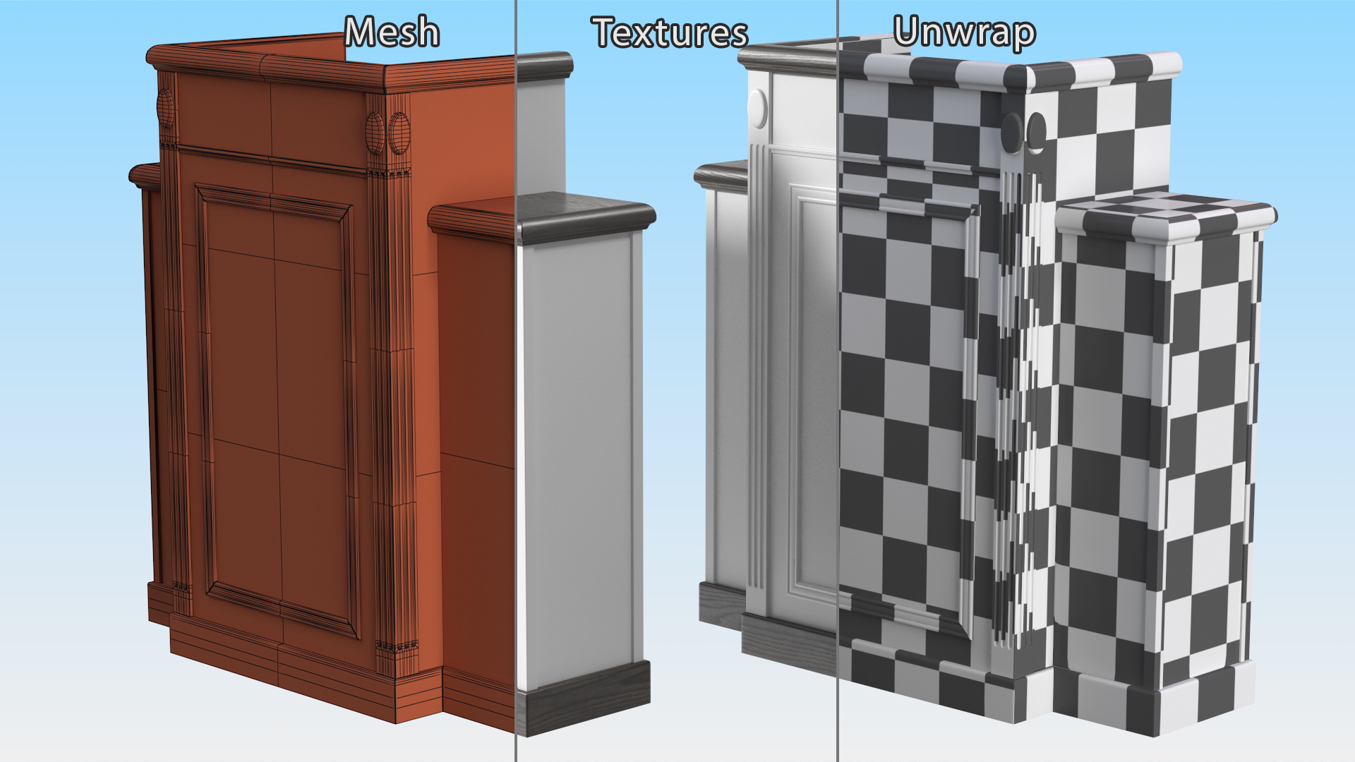 Church Furniture Pulpit White 3D model