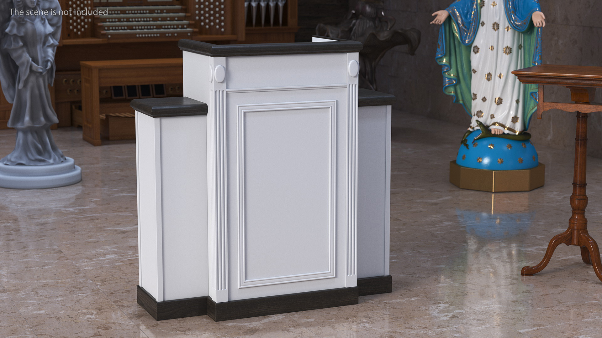 Church Furniture Pulpit White 3D model