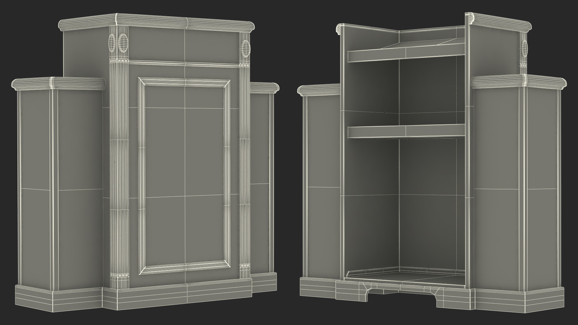 Church Furniture Pulpit White 3D model