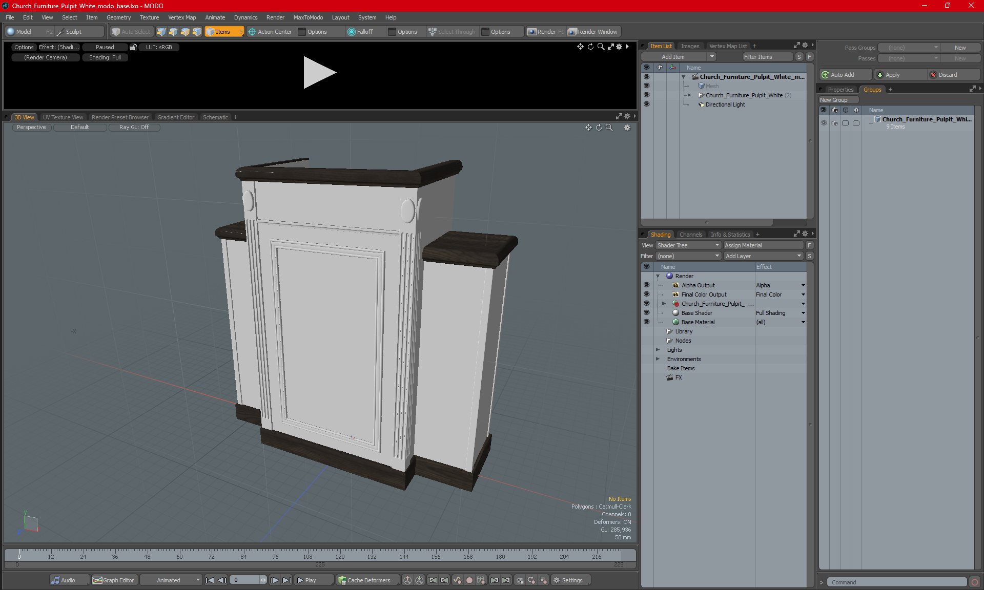 Church Furniture Pulpit White 3D model