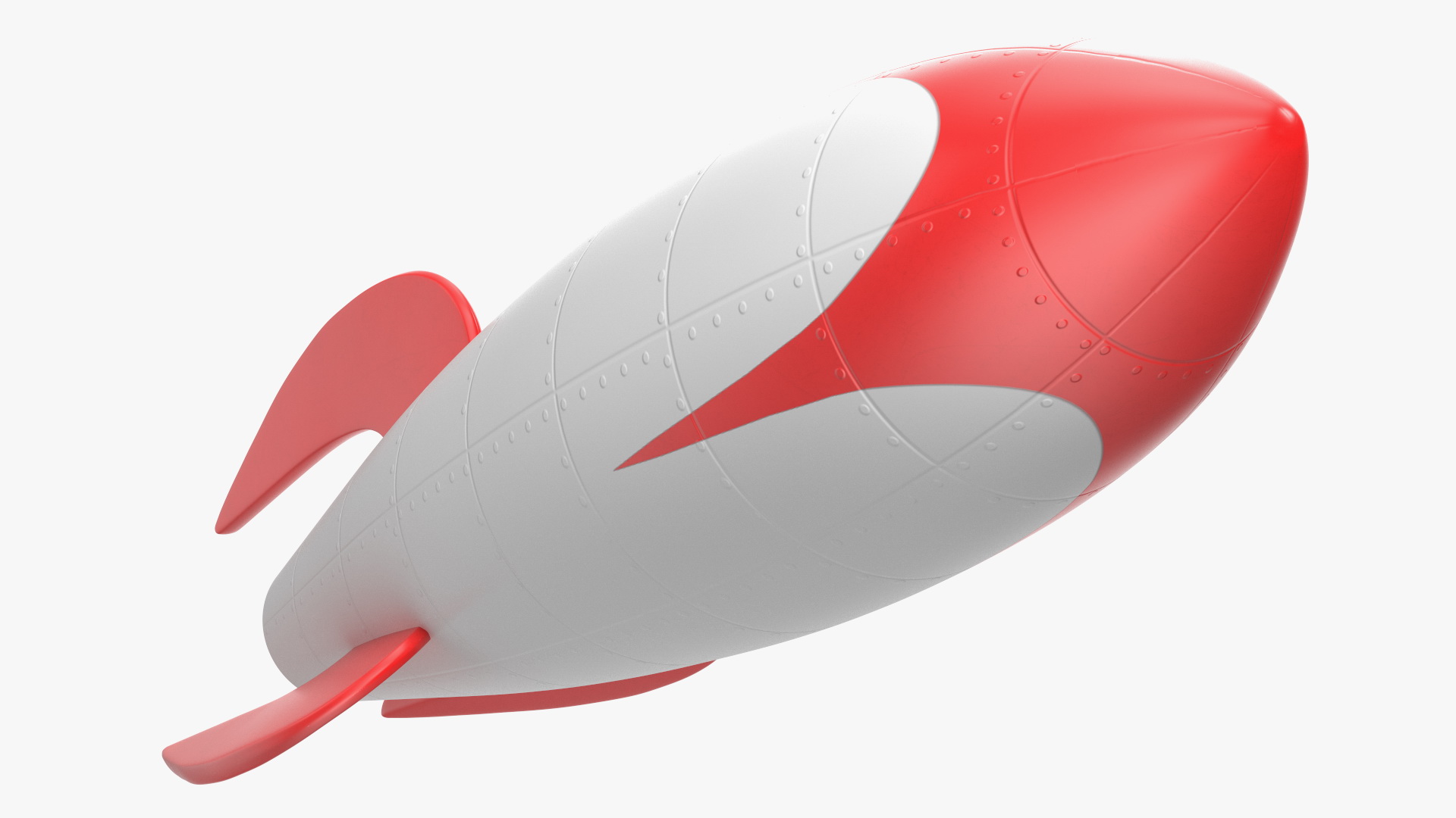 3D Vintage Space Rocket White
