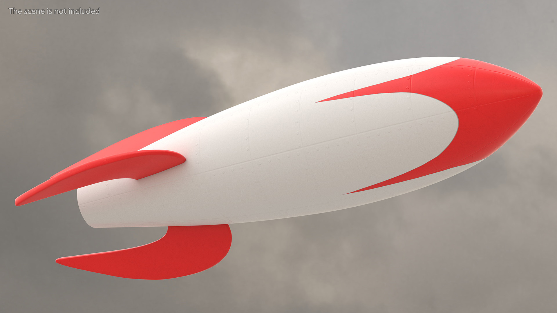 3D Vintage Space Rocket White