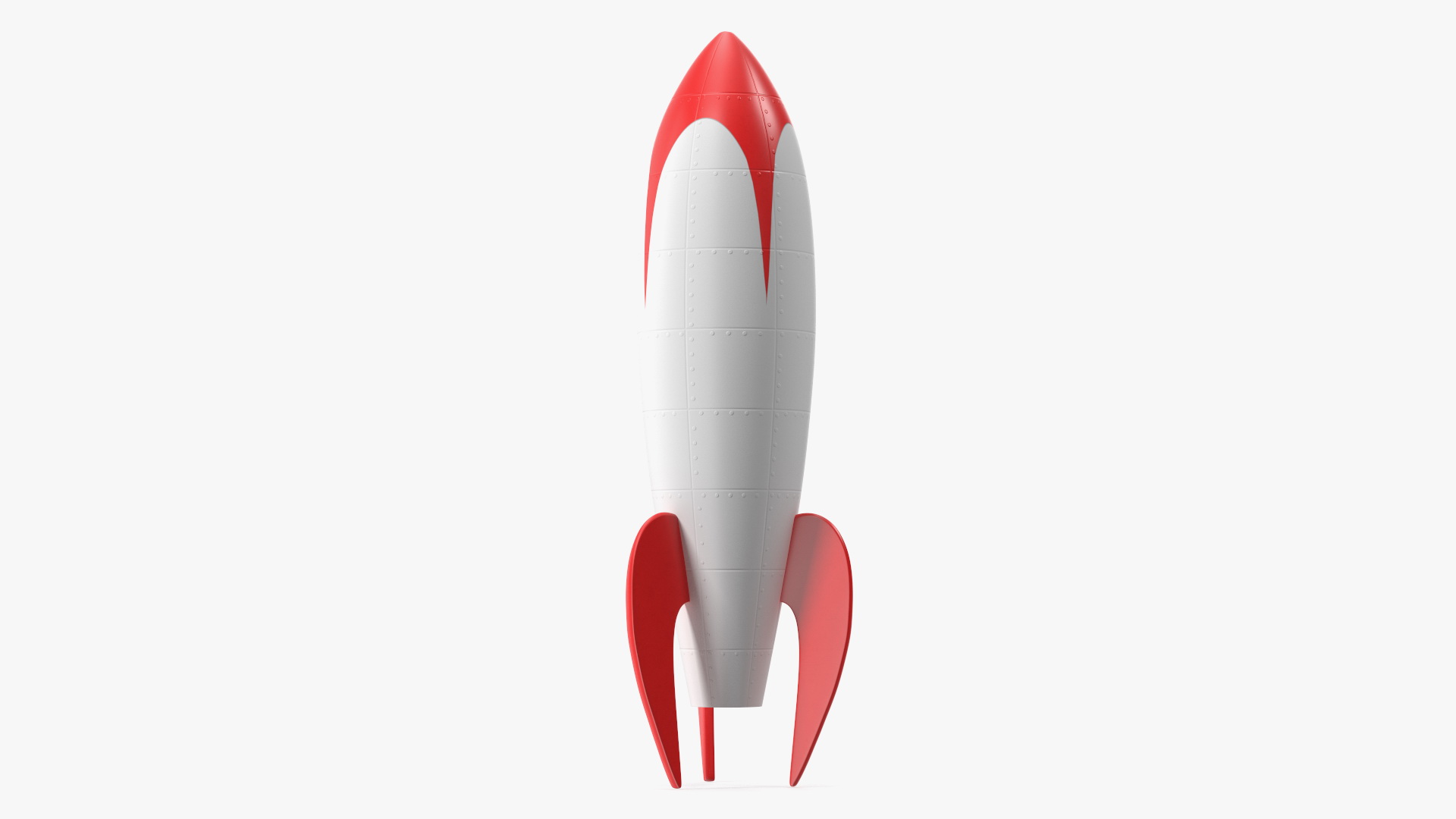 3D Vintage Space Rocket White