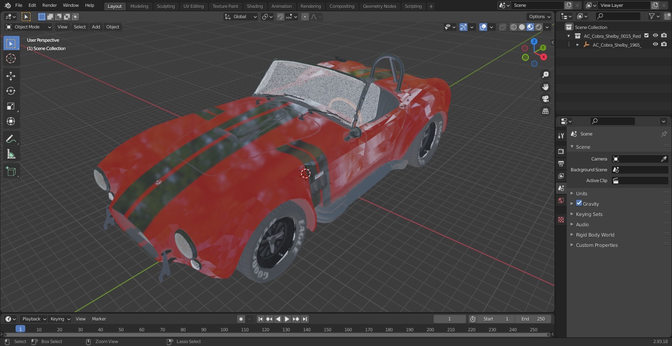 AC Cobra Shelby 1965 Red 3D model