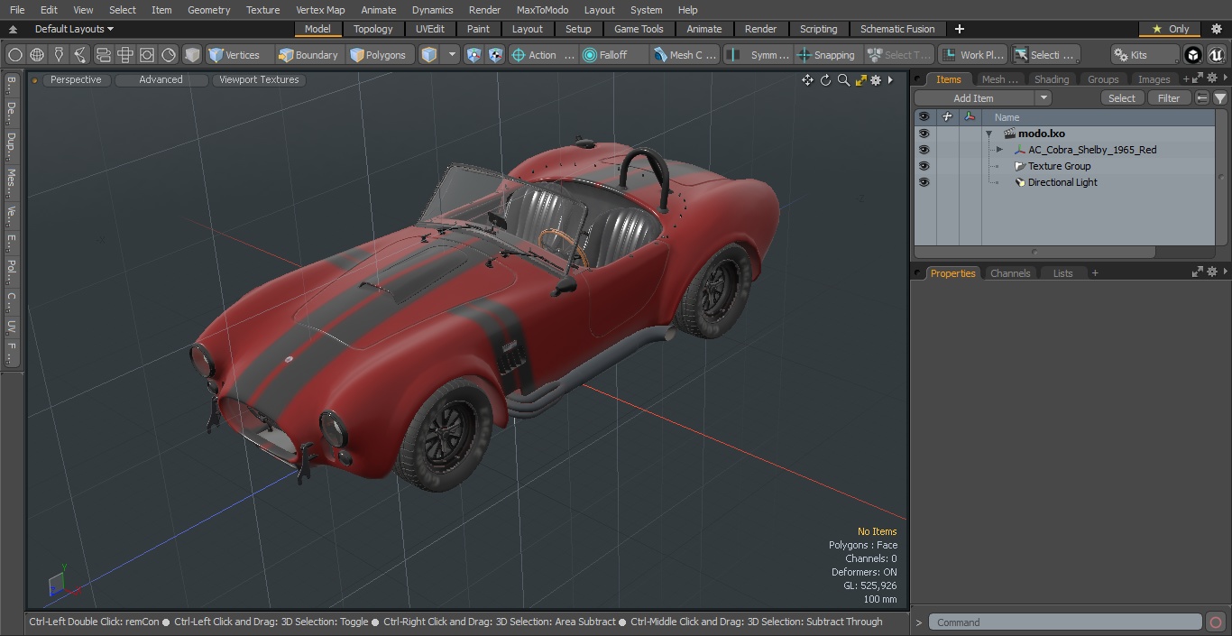 AC Cobra Shelby 1965 Red 3D model