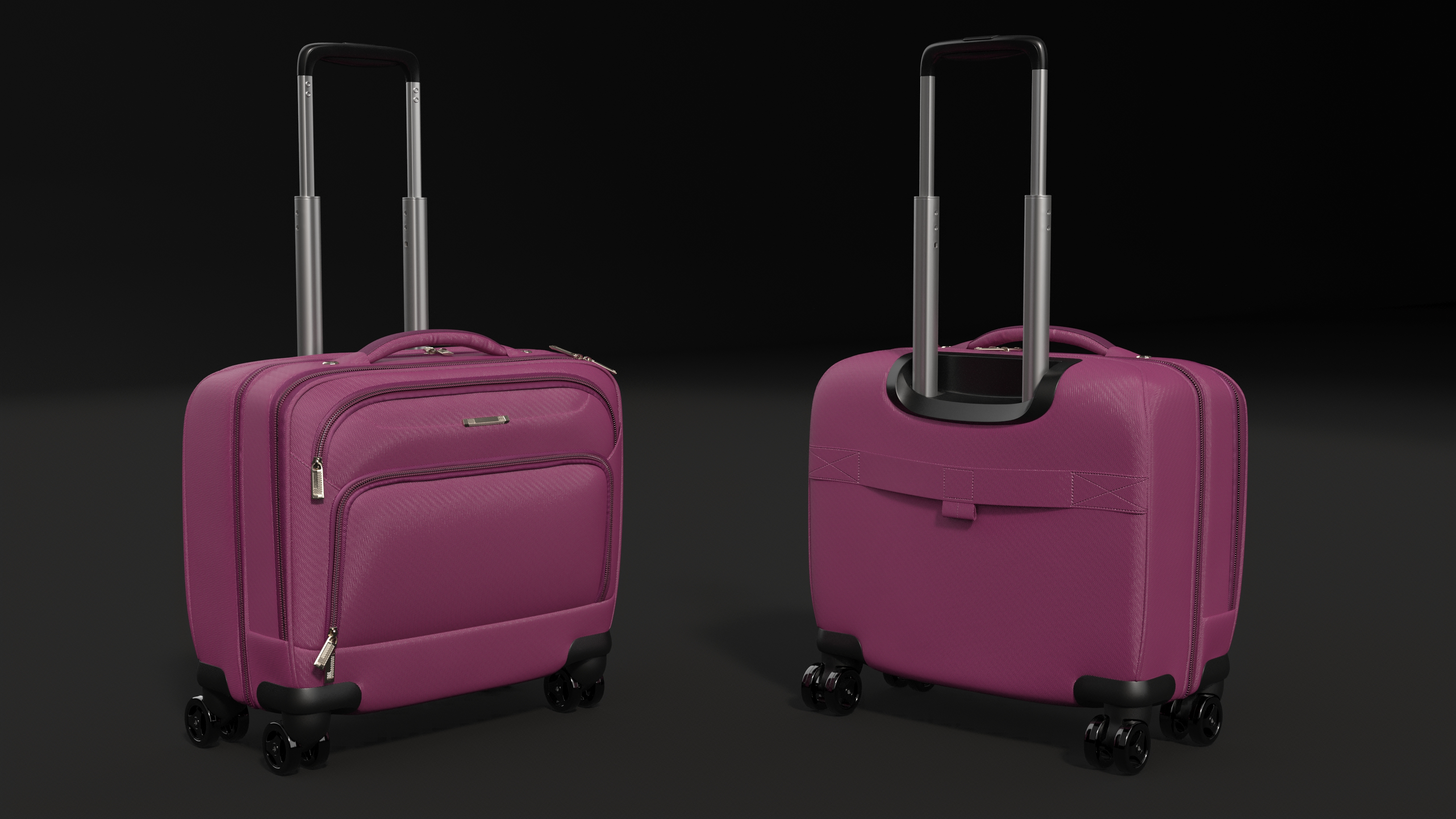 3D model Wheeled Travel Suitcase Purple