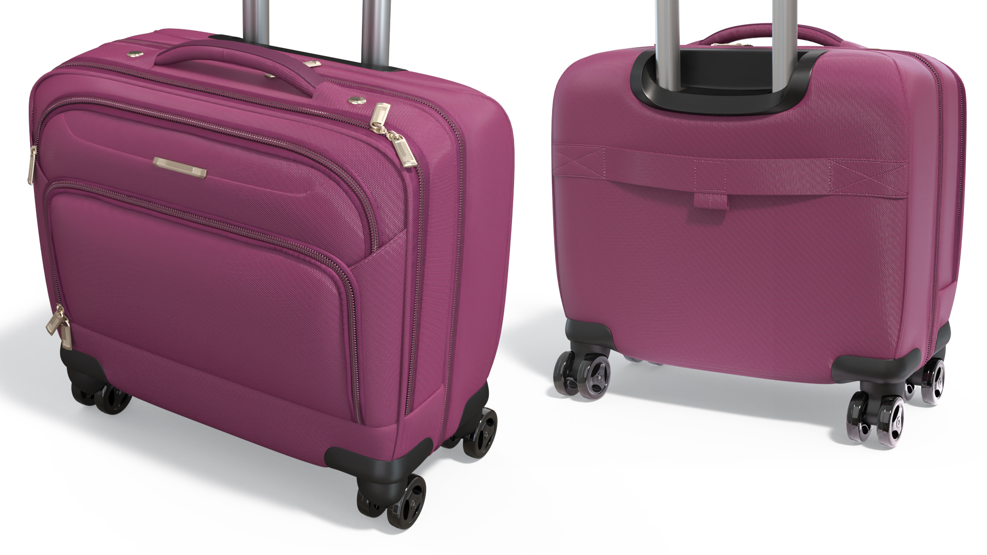3D model Wheeled Travel Suitcase Purple