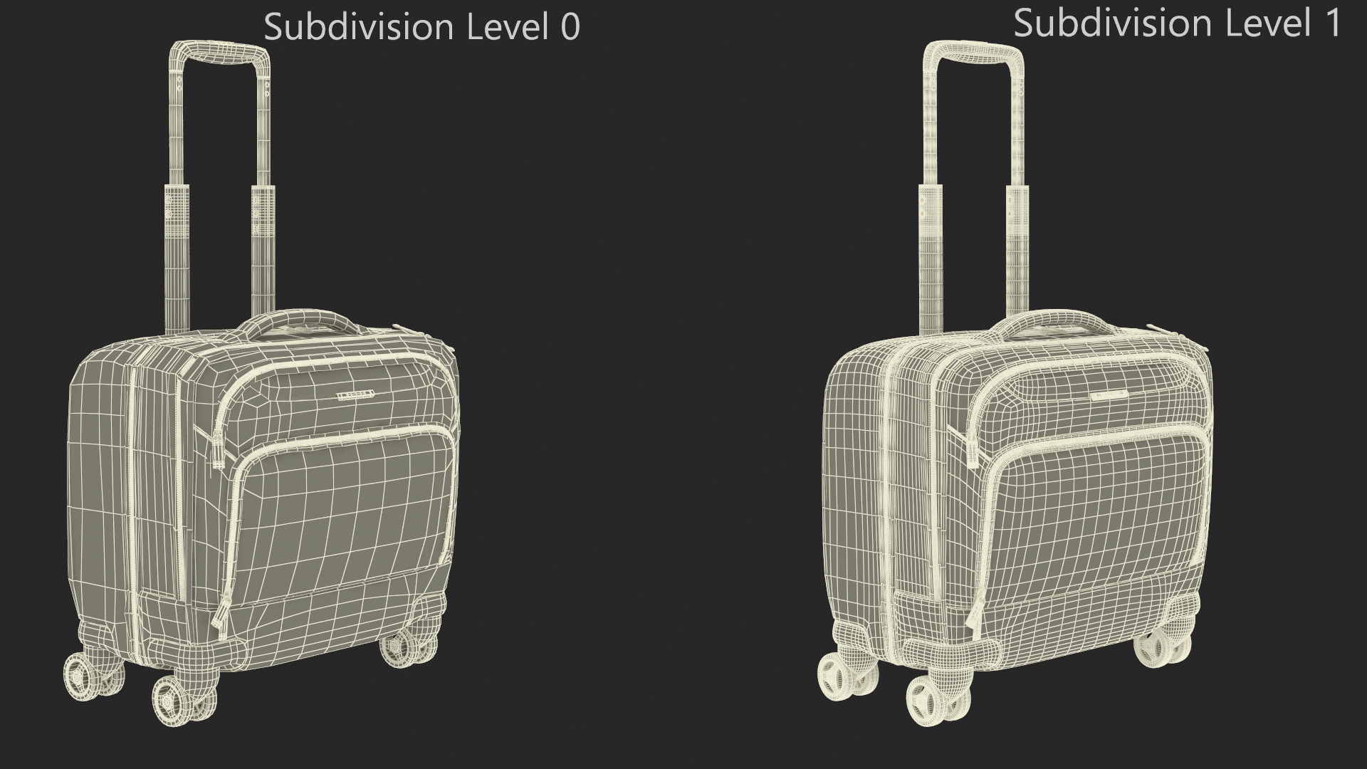 3D model Wheeled Travel Suitcase Purple