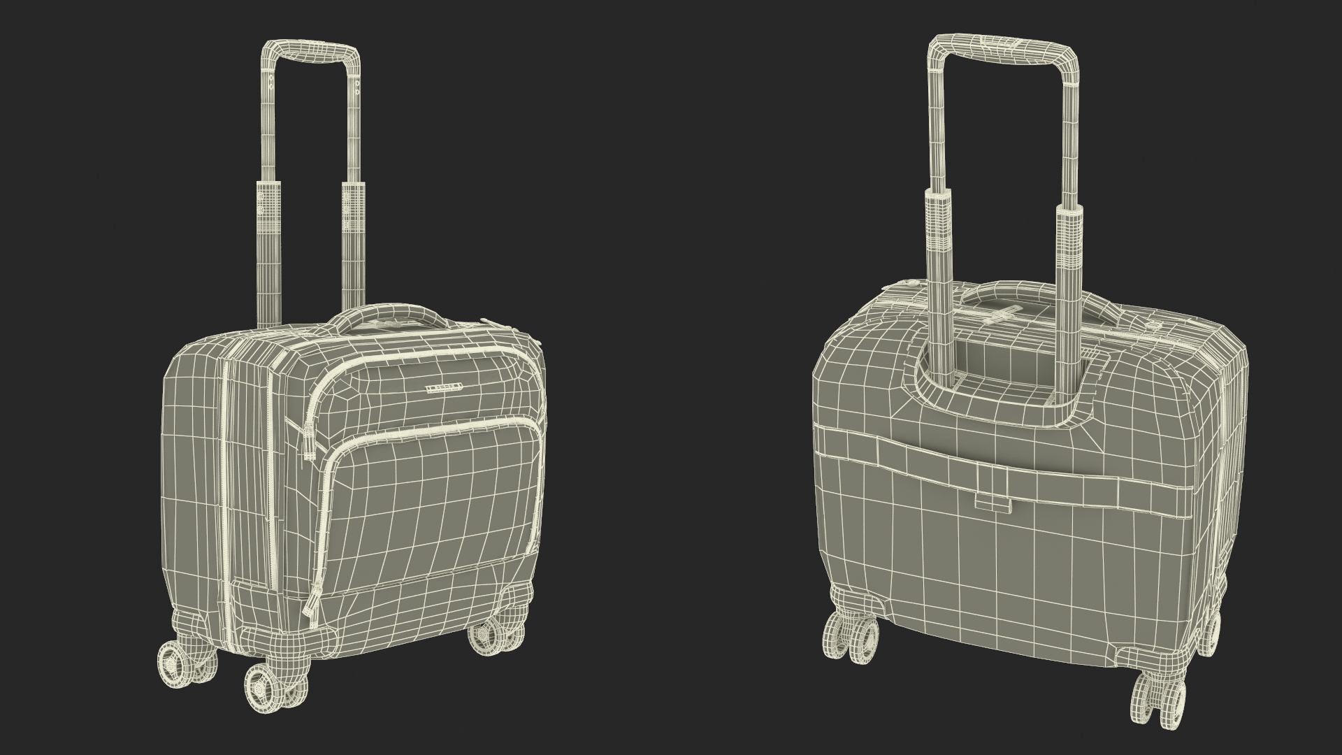 3D model Wheeled Travel Suitcase Purple