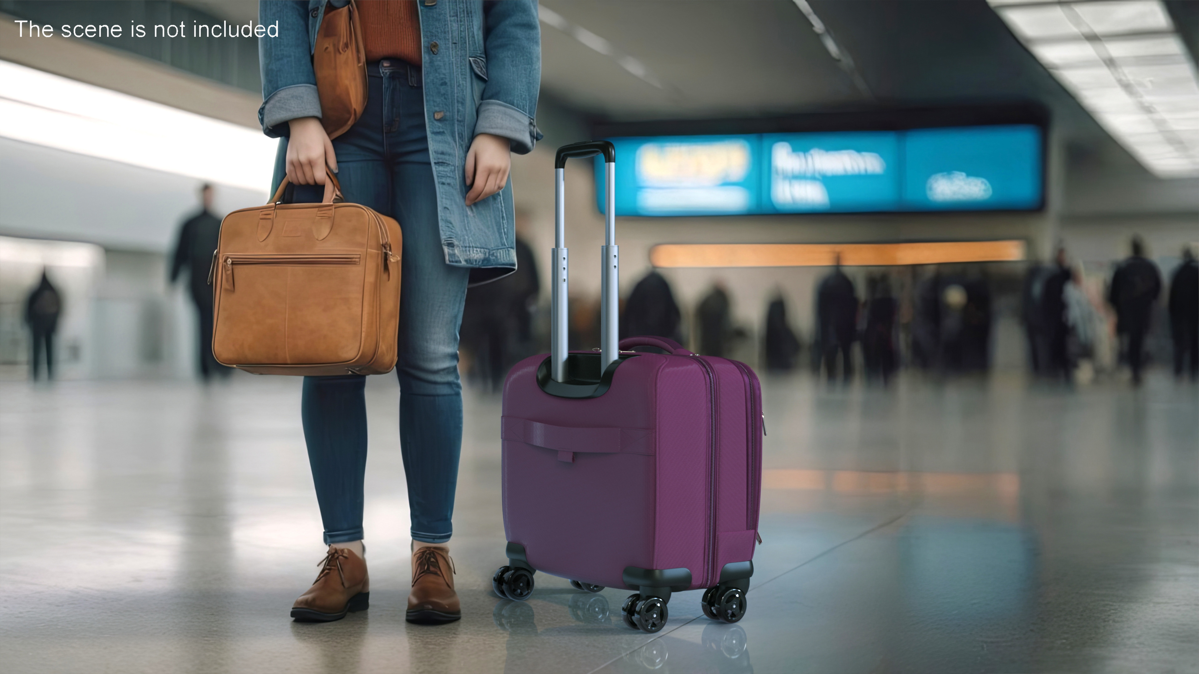 3D model Wheeled Travel Suitcase Purple