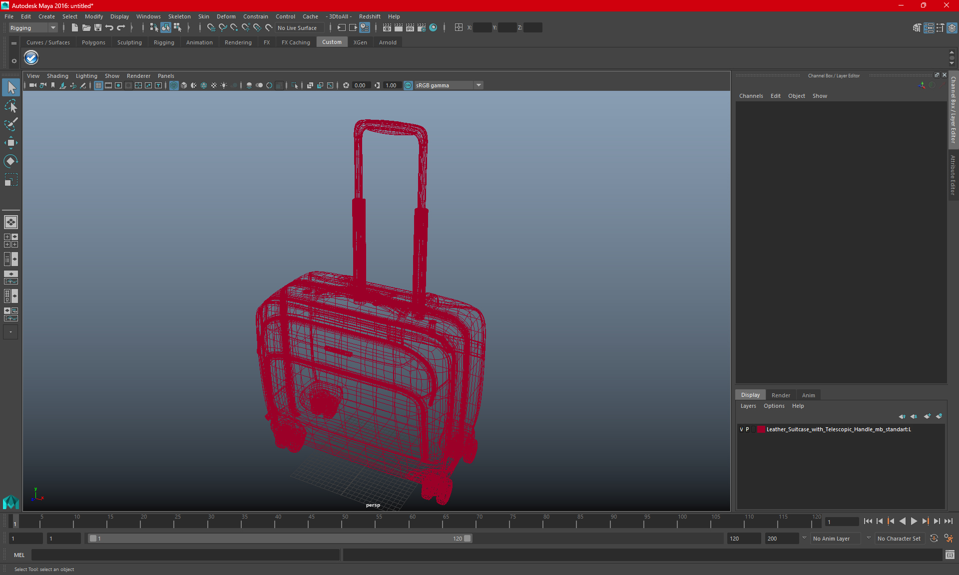 3D model Wheeled Travel Suitcase Purple