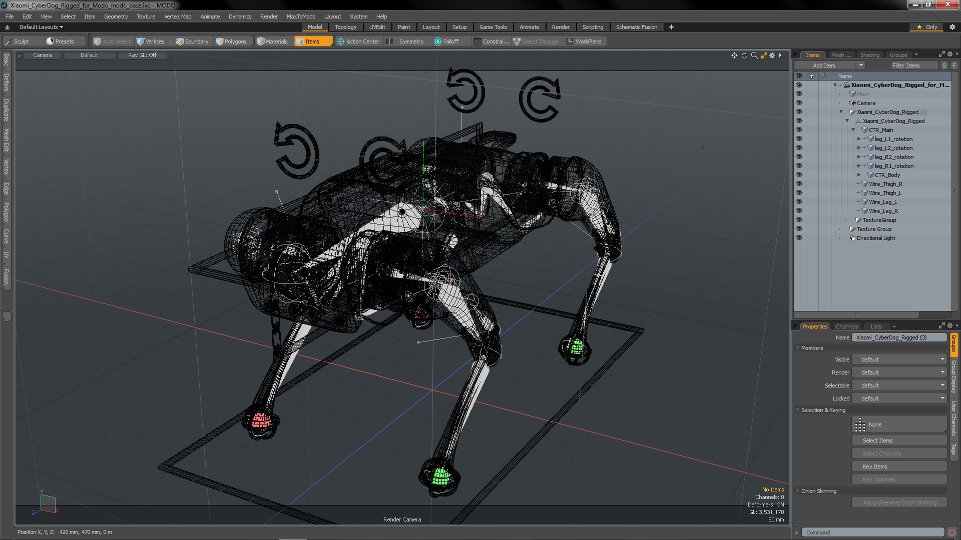 3D Xiaomi Cyberdog Rigged for Modo