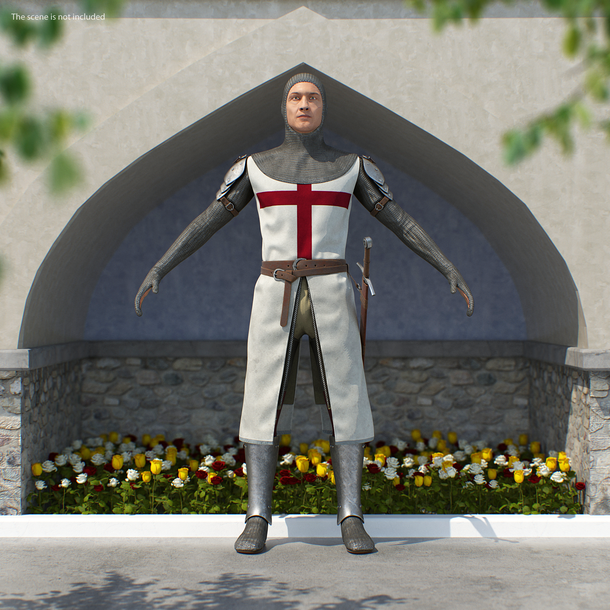 3D Knight Templar T-Pose