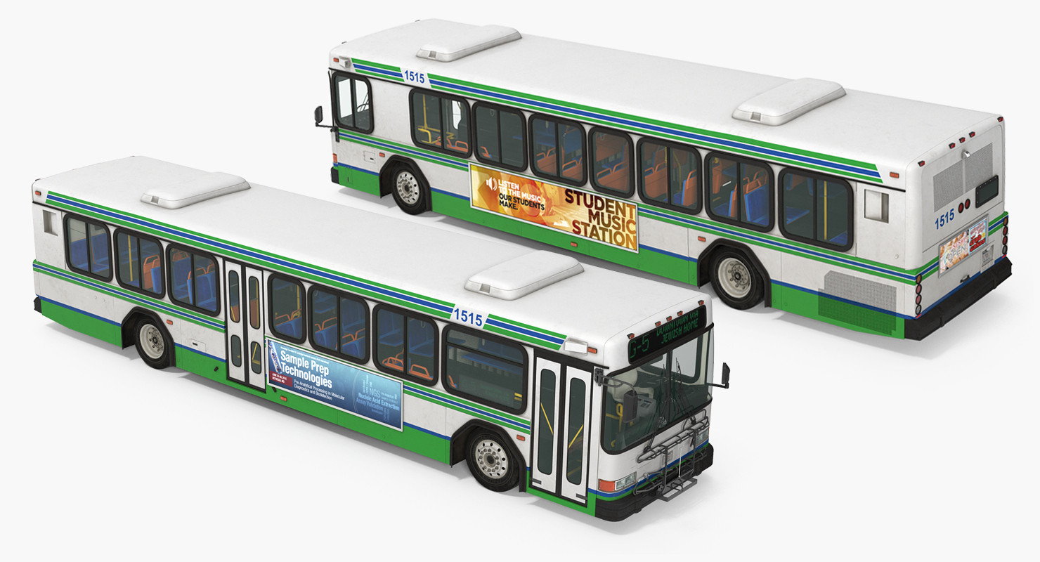 Gillig Low Floor Advantage Bus Rigged 3D