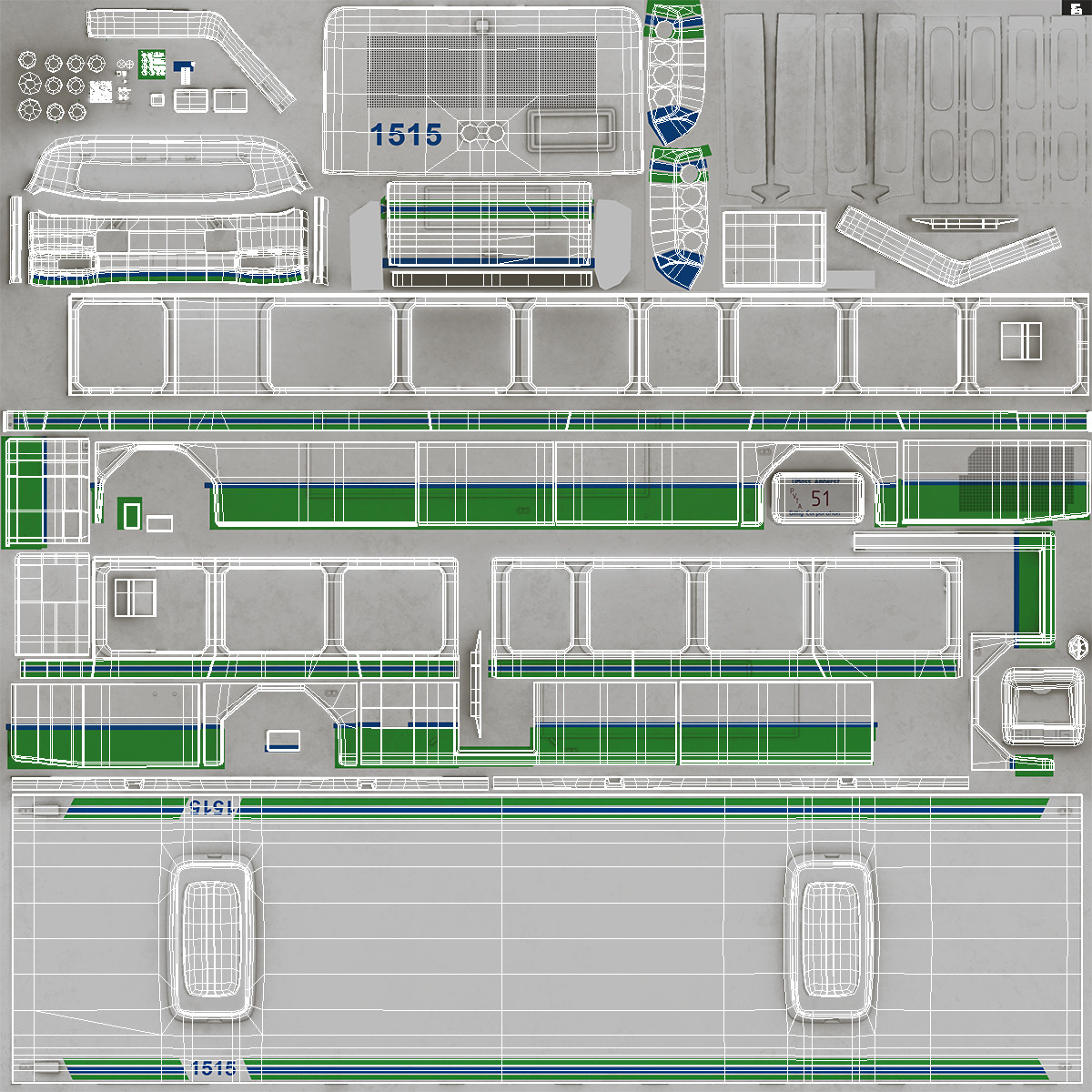 Gillig Low Floor Advantage Bus Rigged 3D