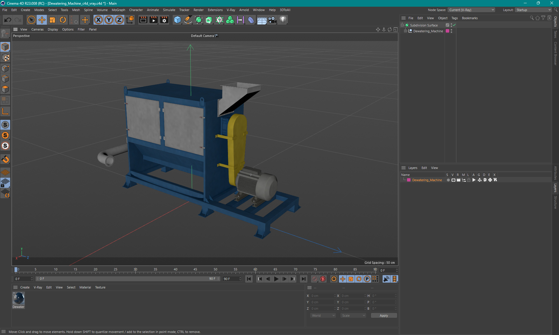 3D Dewatering Machine model