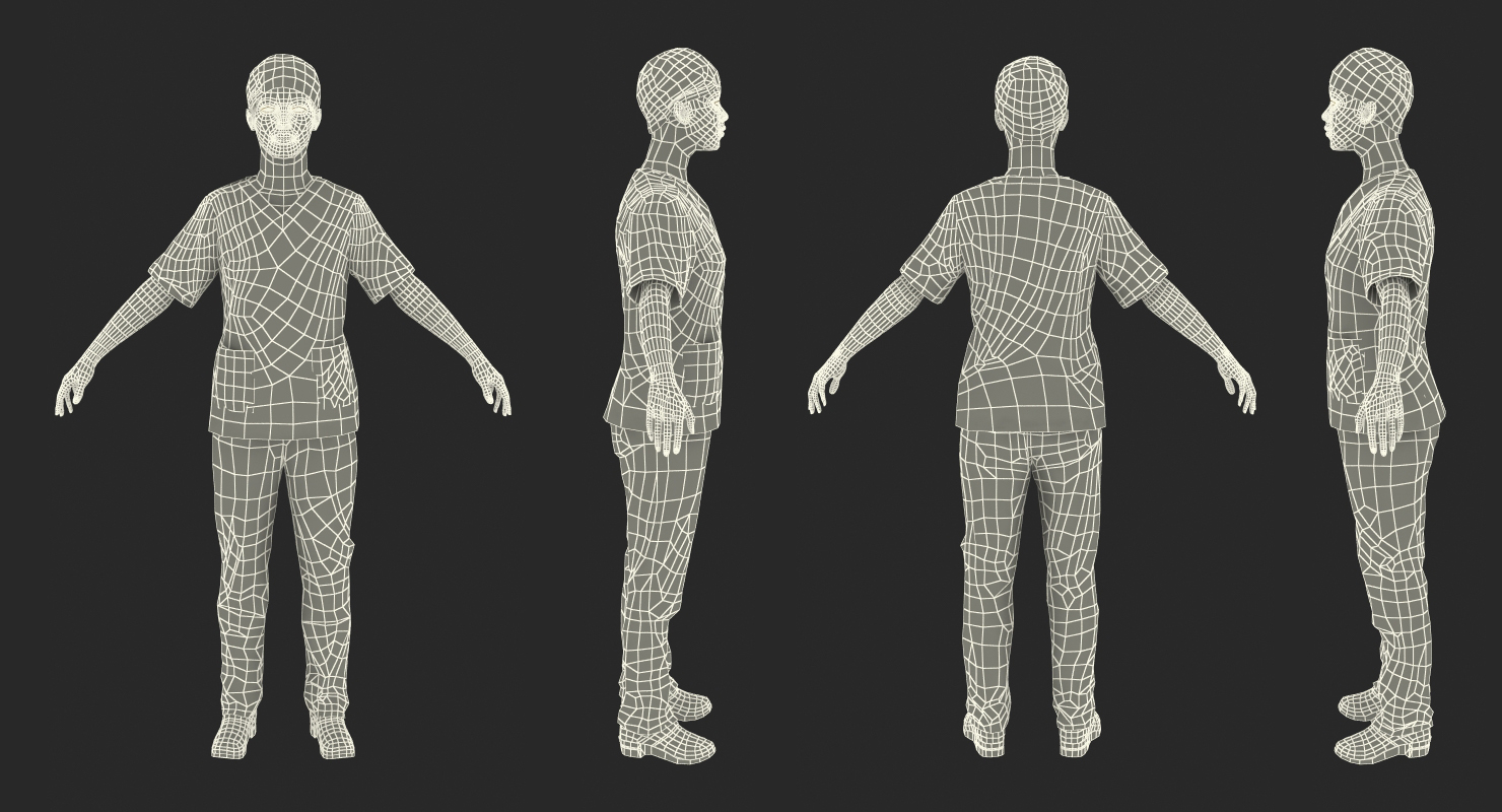 African American Female Doctor Rigged 3D