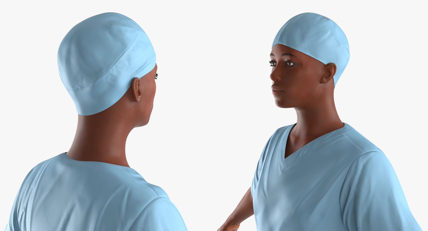 African American Female Doctor Rigged 3D
