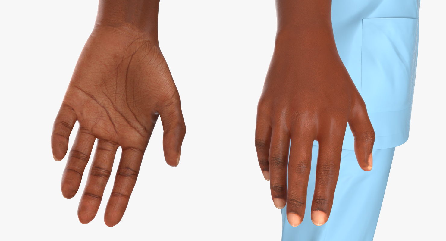 African American Female Doctor Rigged 3D