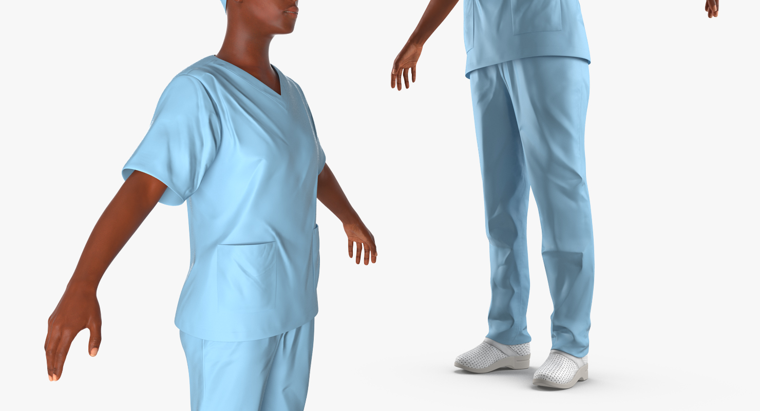 African American Female Doctor Rigged 3D