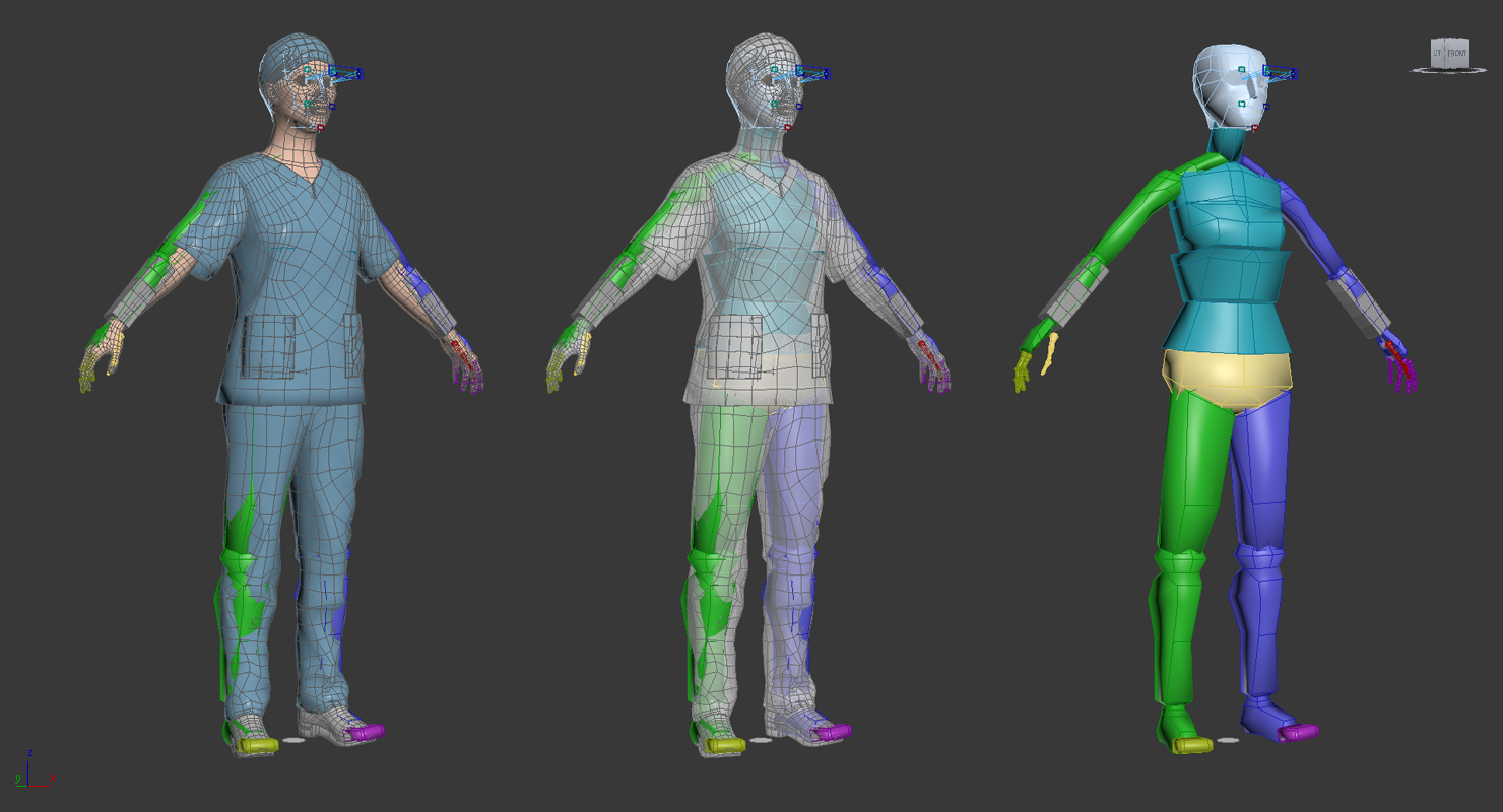 African American Female Doctor Rigged 3D