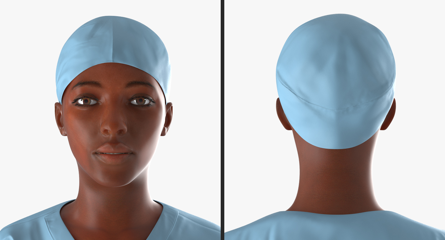 African American Female Doctor Rigged 3D